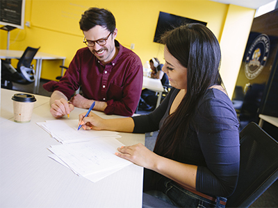 students in the library