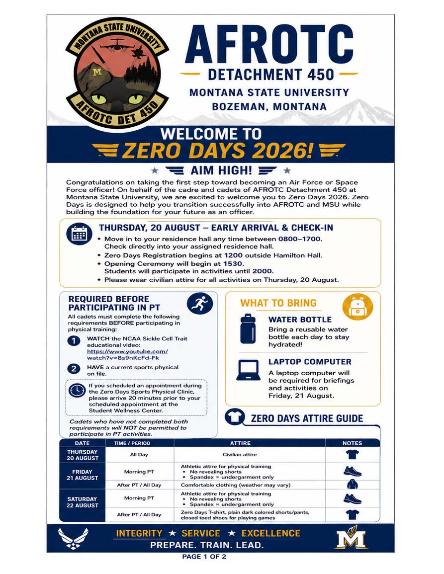 Zero Days Welcome Packet Page 1