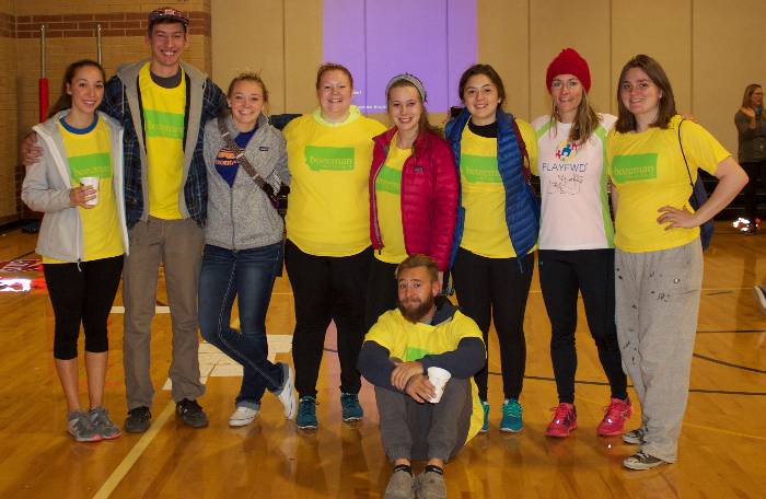 Group photo of the Enactus Social Impact Club at the Color Me Fun Run