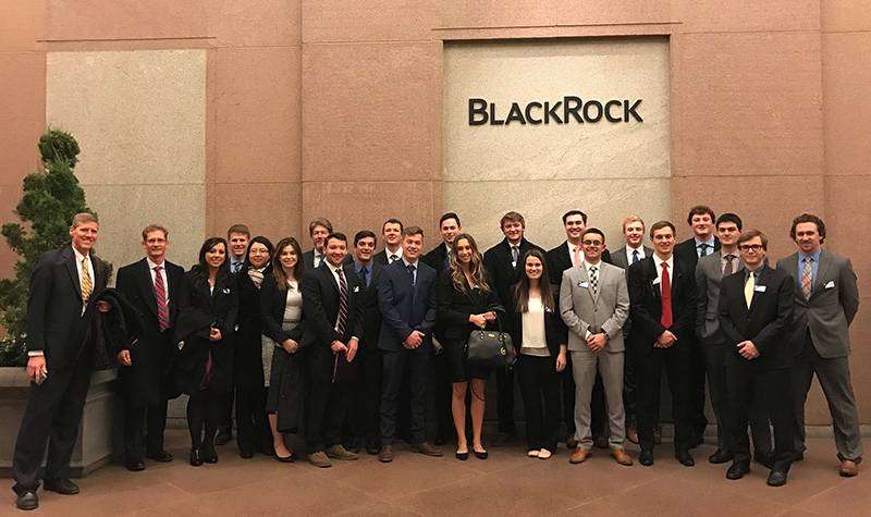 Students visiting BlackRock in New York City