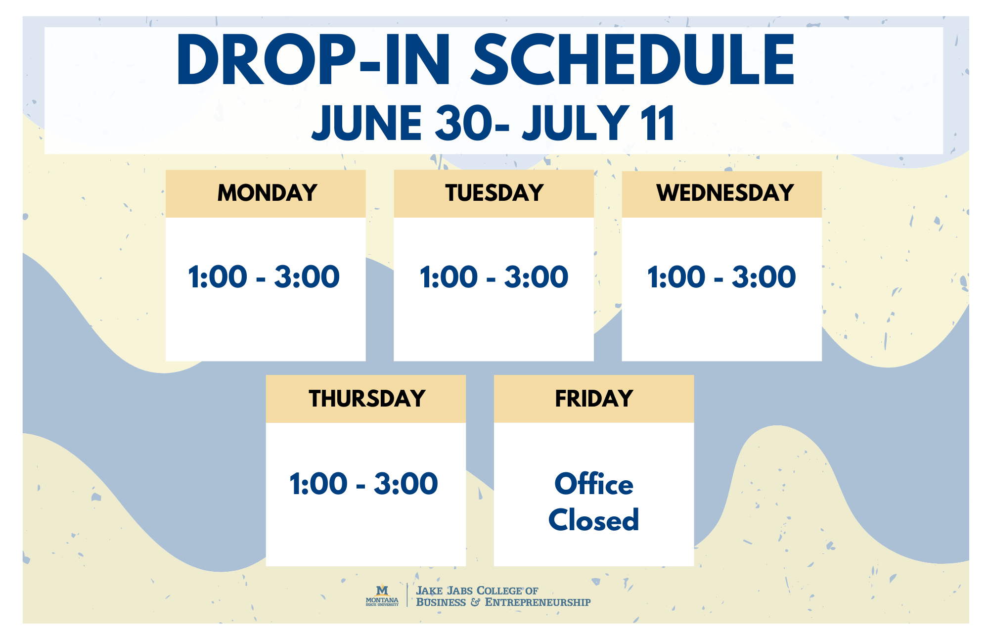 Drop In Schedule
