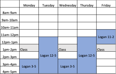 EGEN 331 schedule shown in a weekly table format