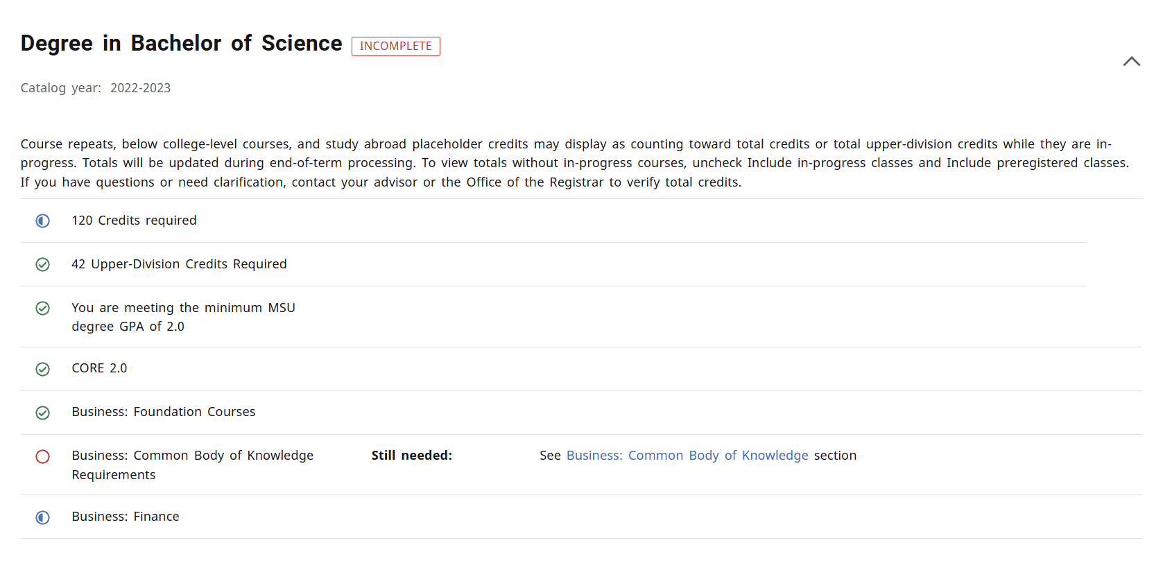 degree information