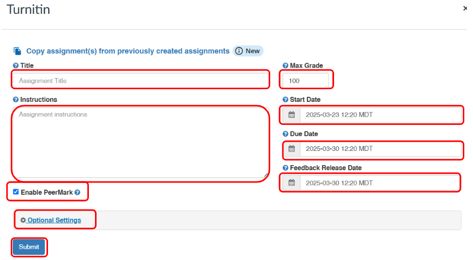 peermark settings