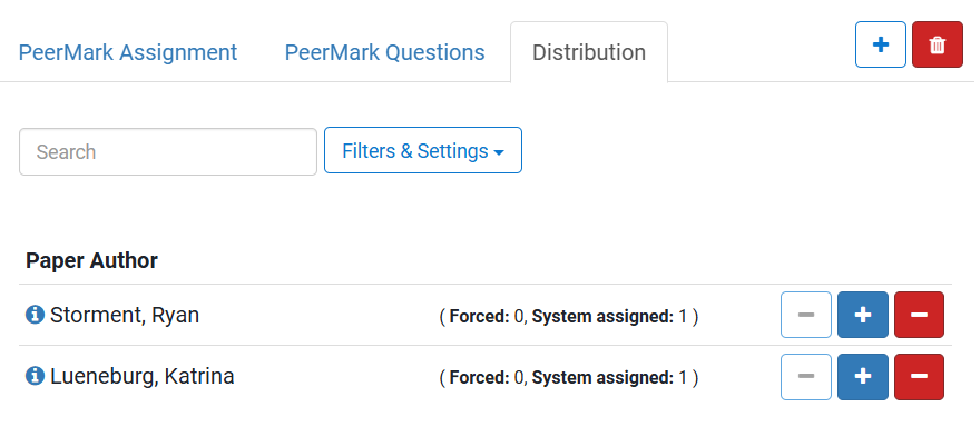 peermark setting page with distribution tab in focus