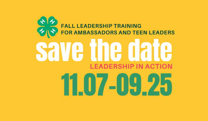 Save the date for Fall Leadership trianing November 7-9, 2025