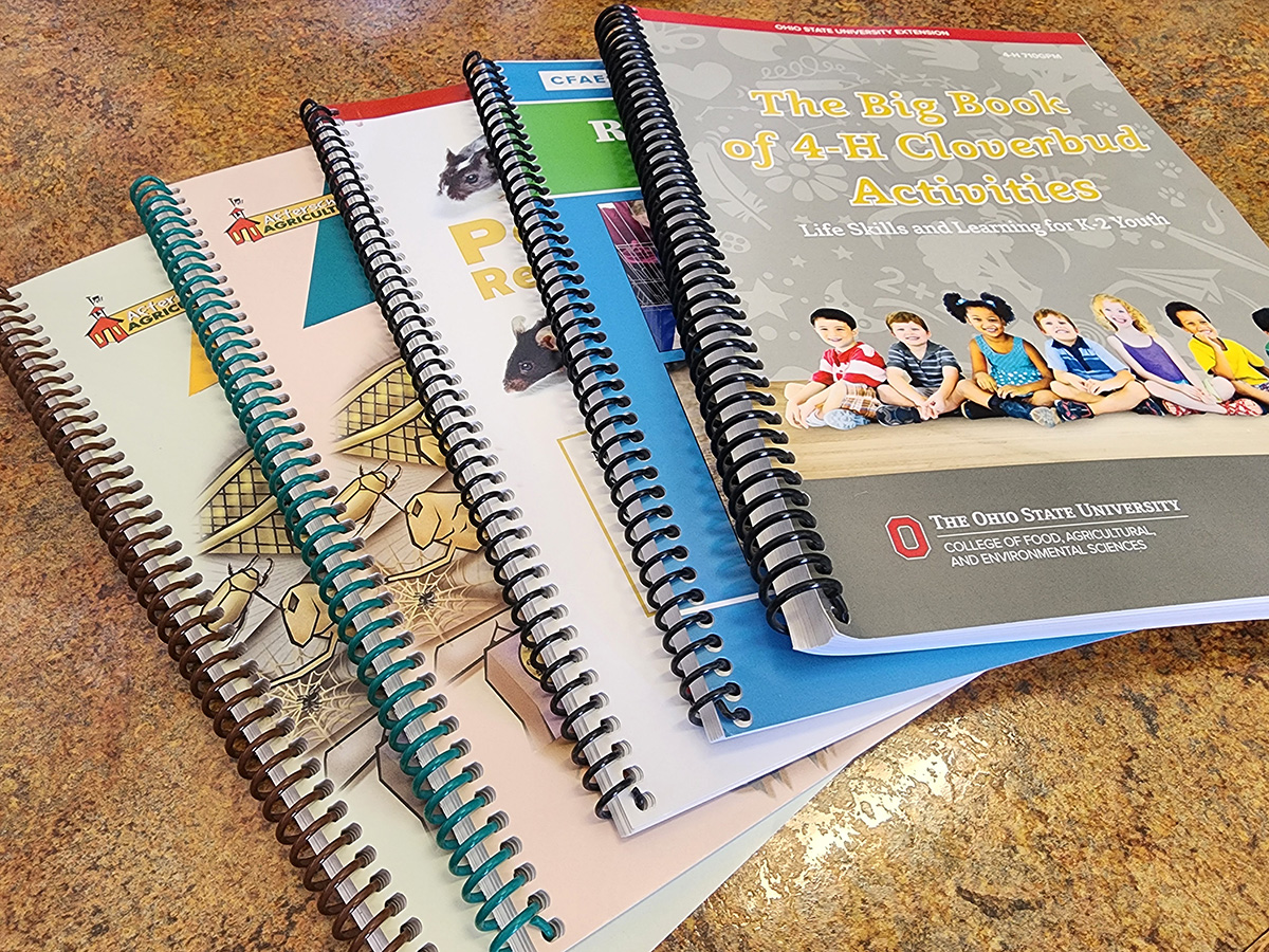 A sampling of 4-H curriculum books.