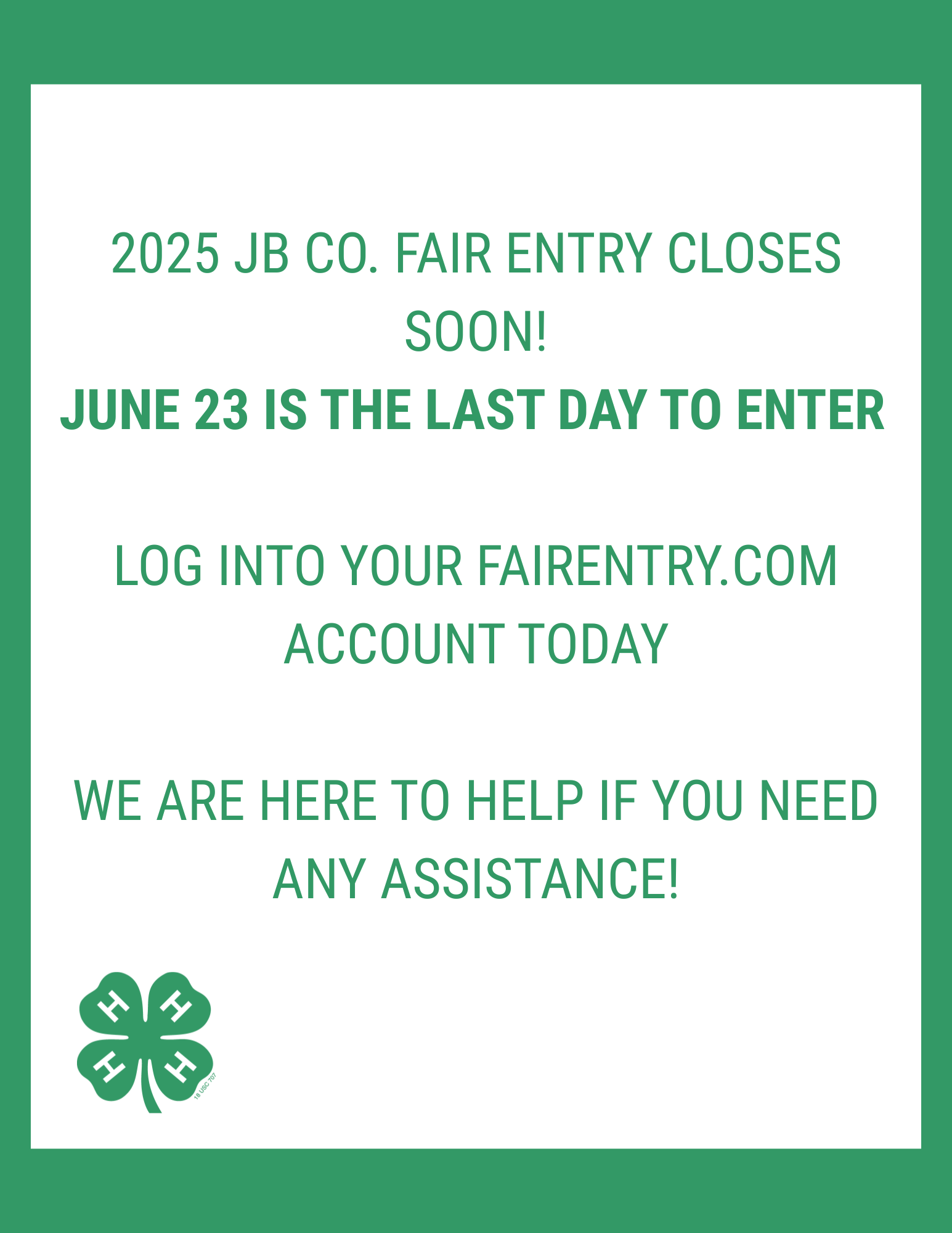 Fair Entry Closes June 23, 2025