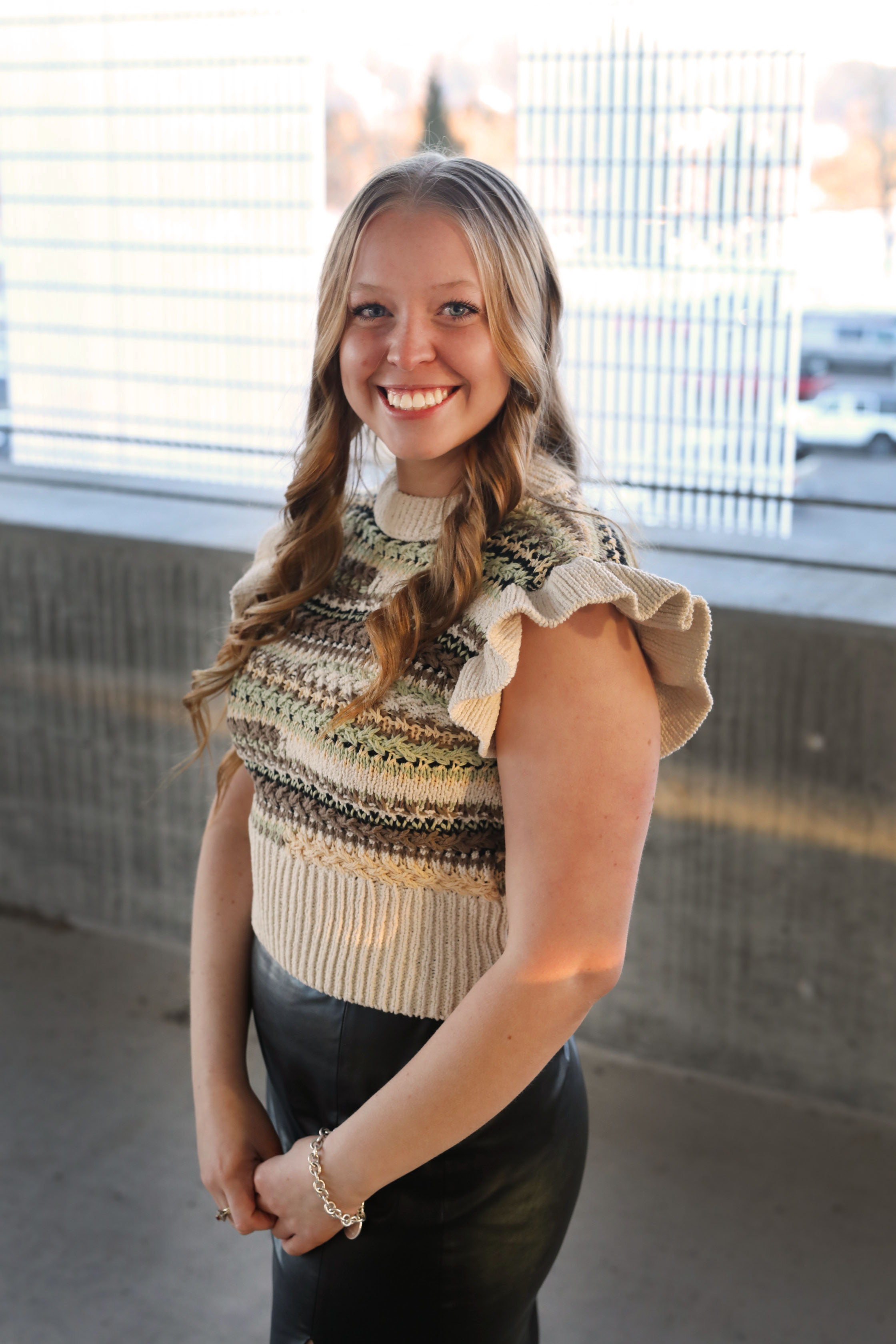 girl smiles at camera