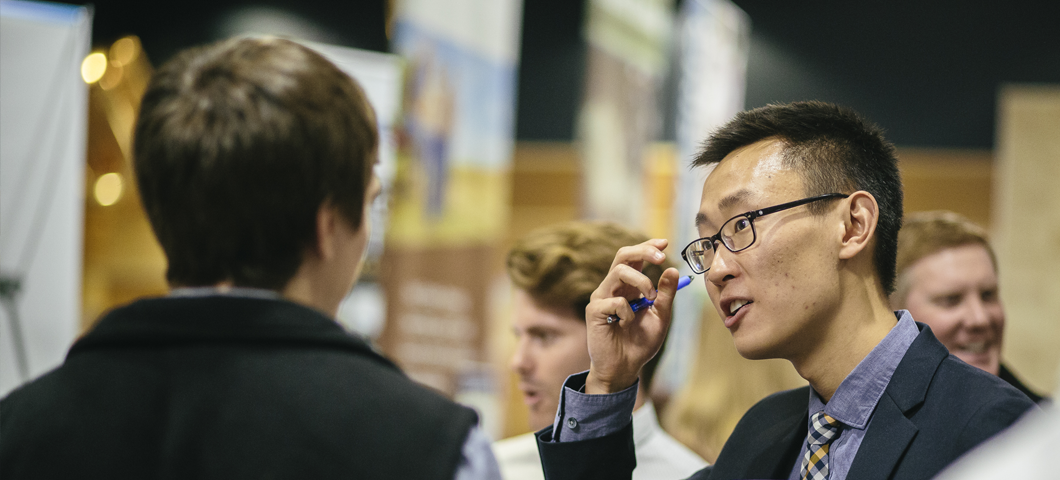 An international student at the MSU Bi-Annual Career Fair