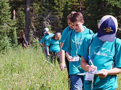 youth collecting data  