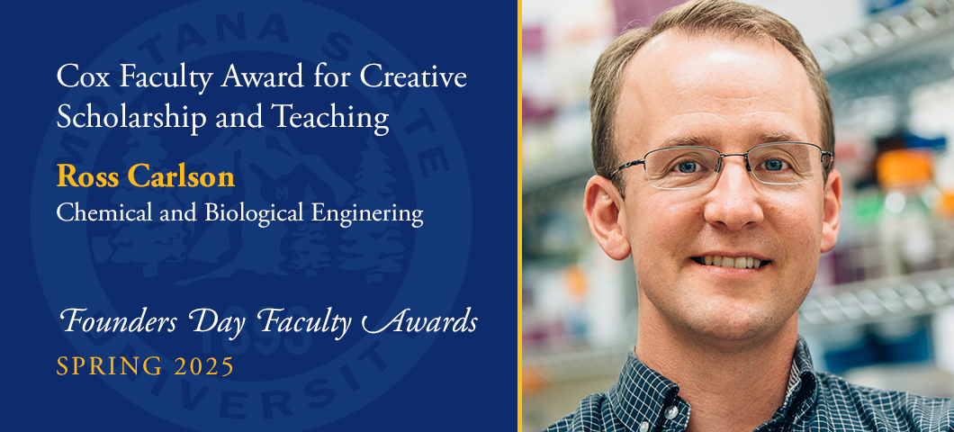 Cox Faculty Award for Creative Scholarship and Teaching: Ross Carlson, Founders Day Faculty Awards, Academic Year 2024-25. Portrait of Ross Carlson.