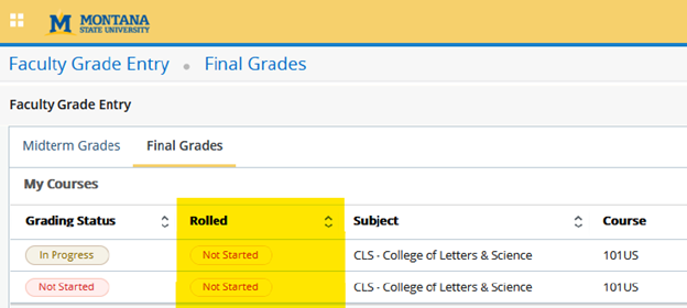 Faculty Grade Entry 2 