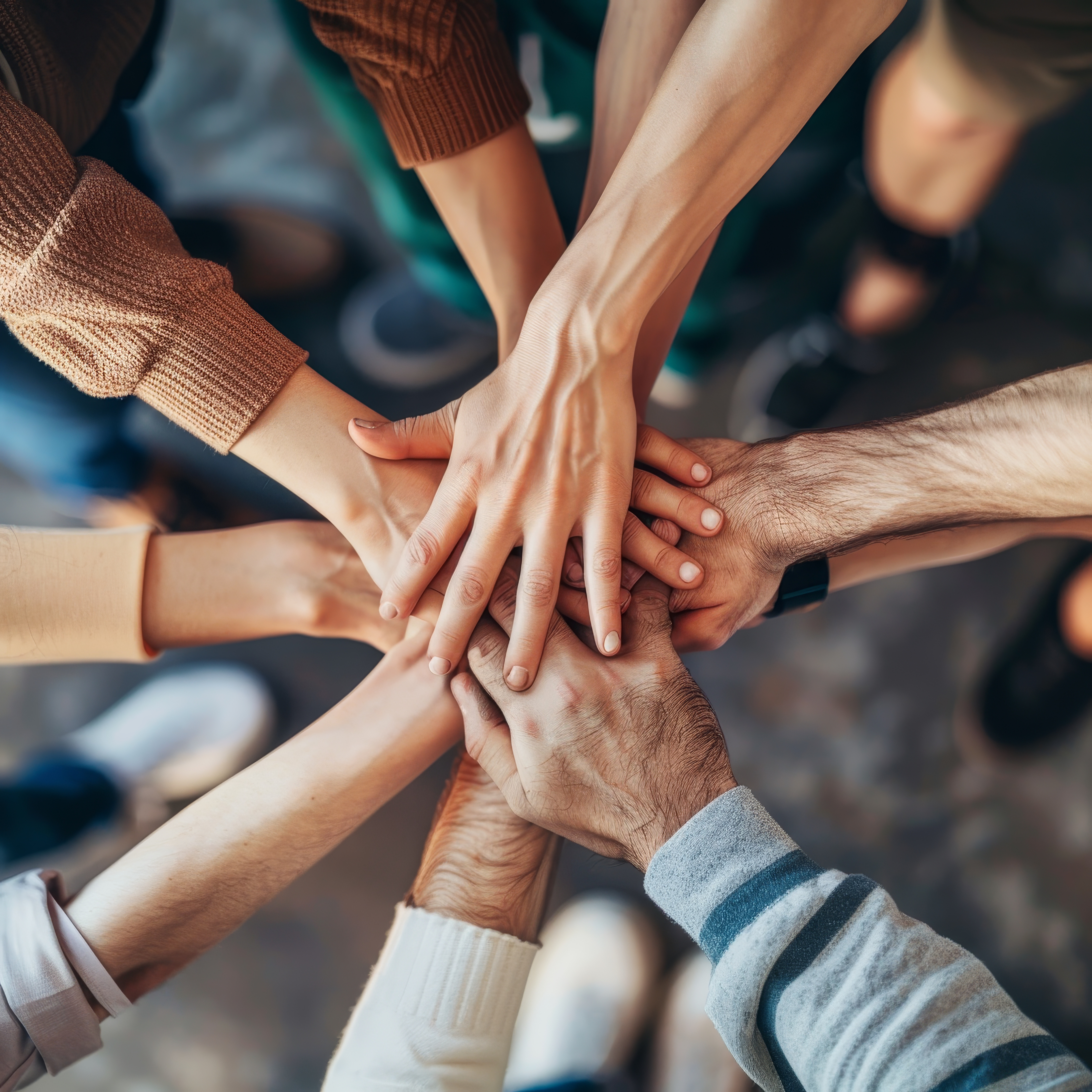 group of hands