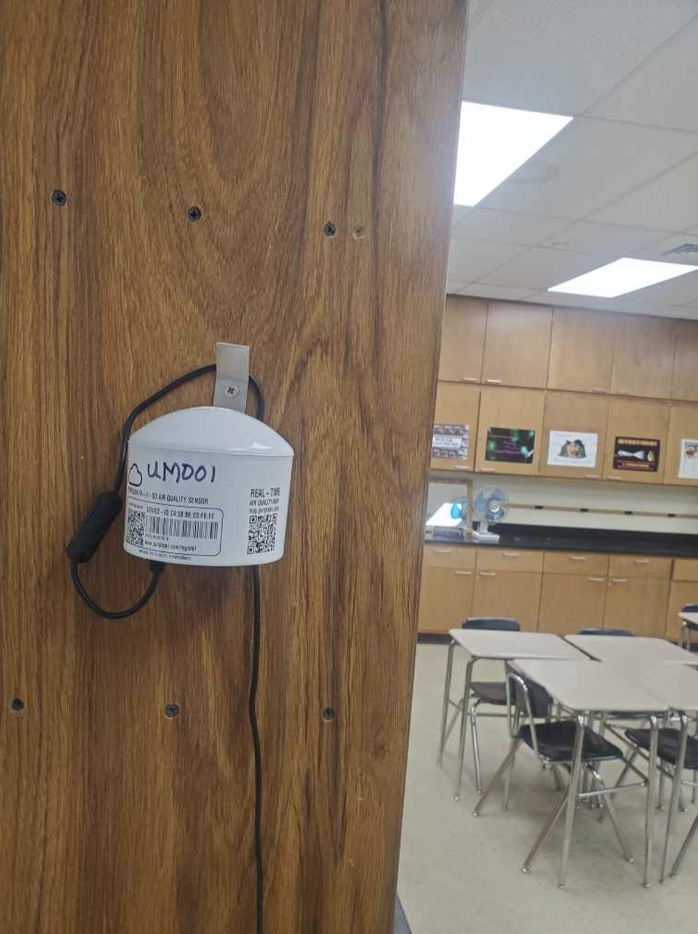 Purple Air kit in classroom