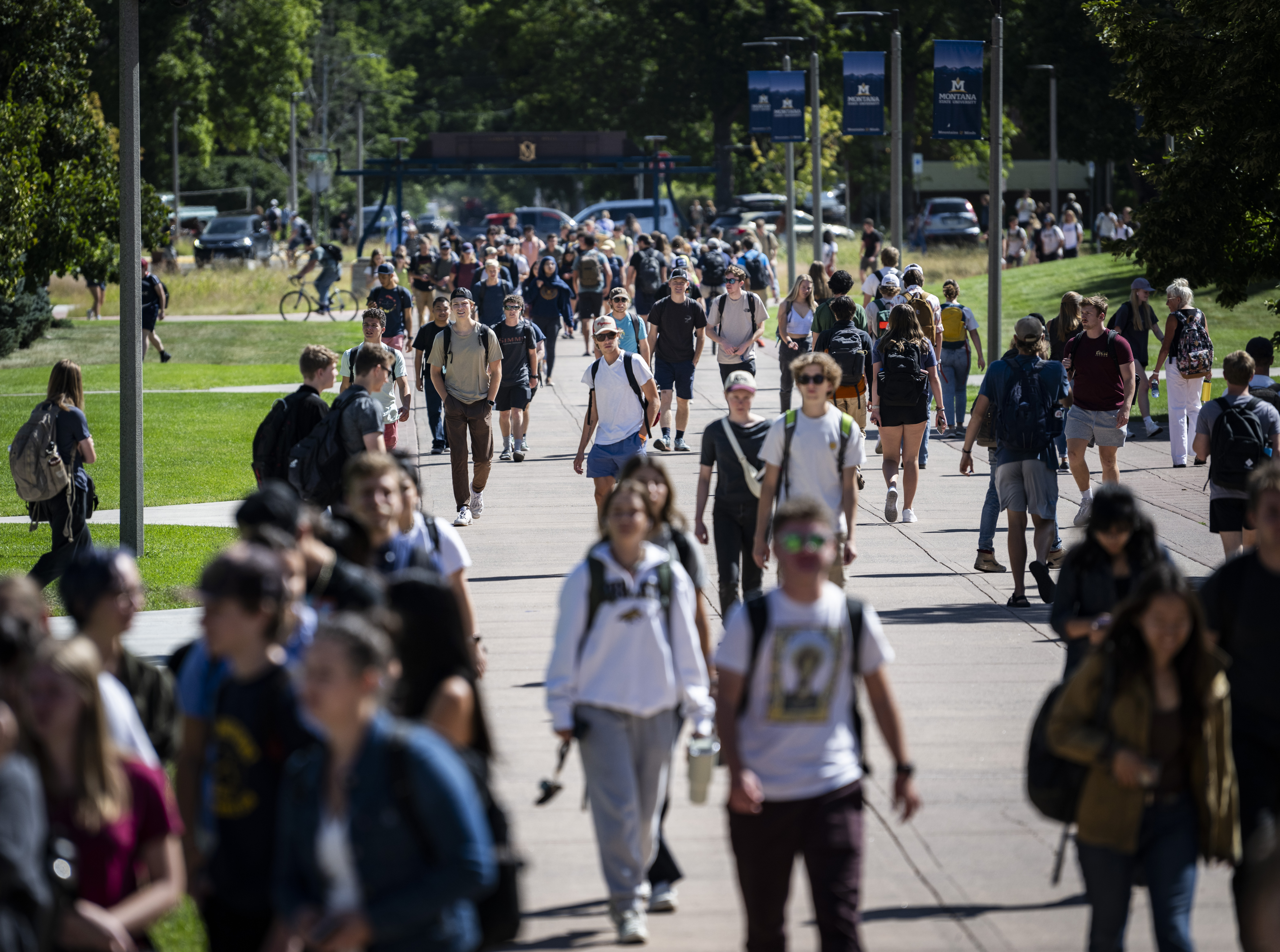 students on campus