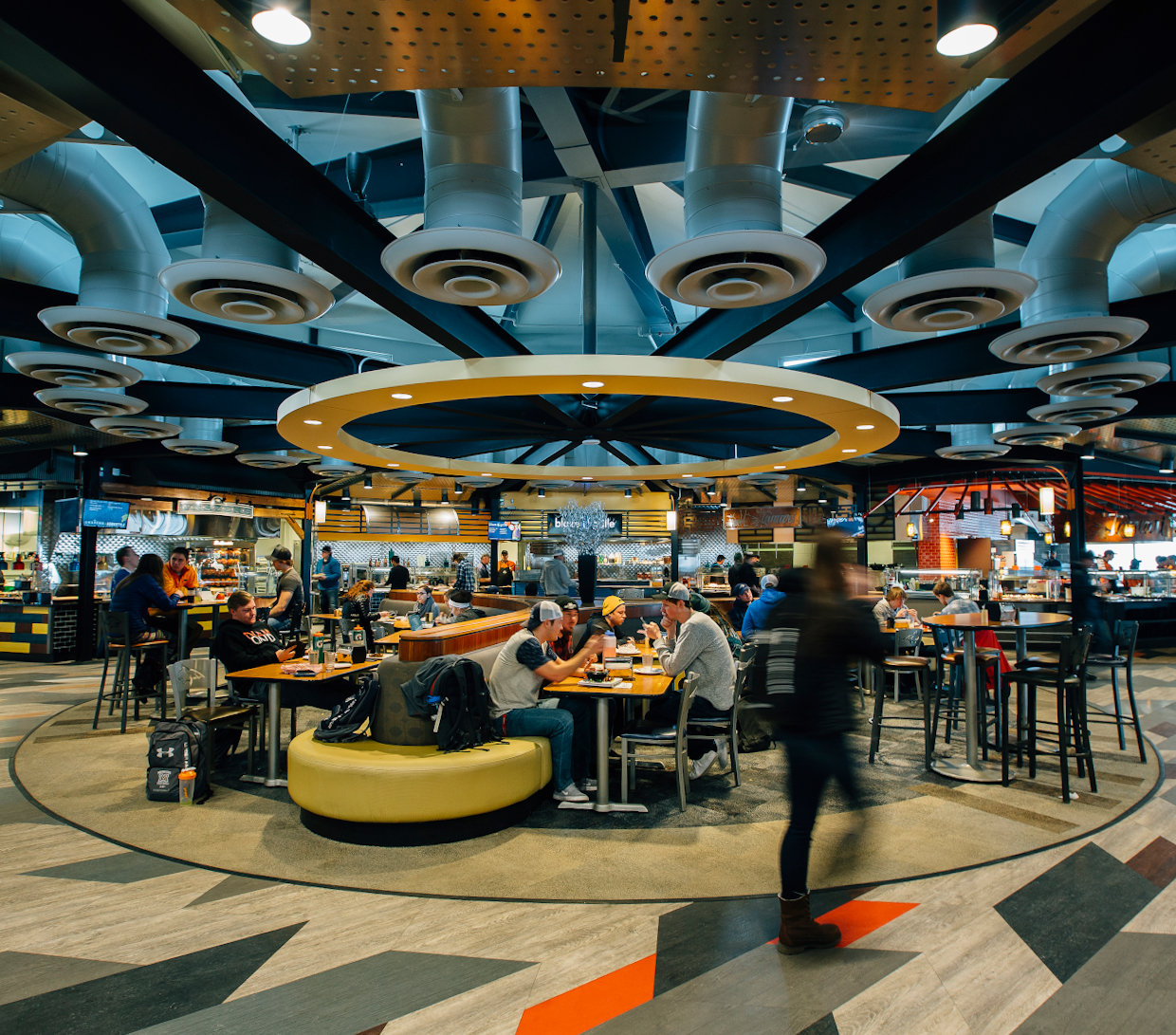 Students seated in Miller Dining Hall